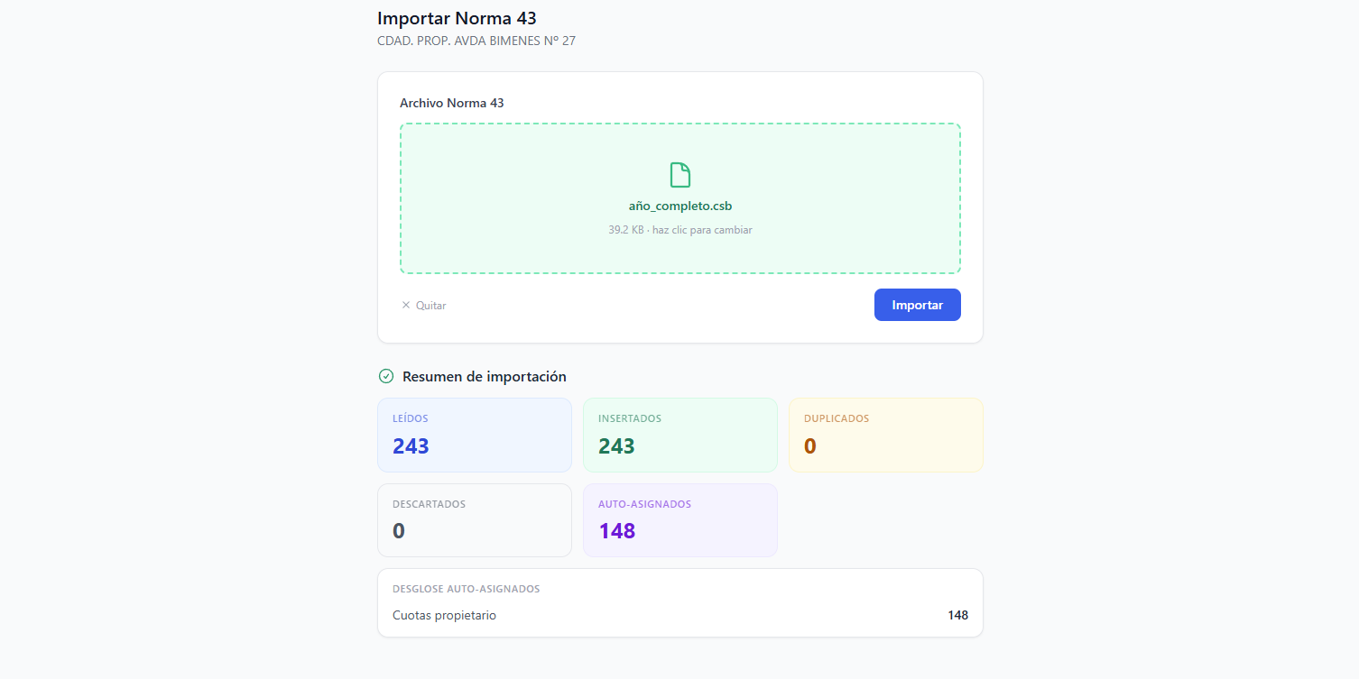 Importación de un extracto bancario en formato Norma 43